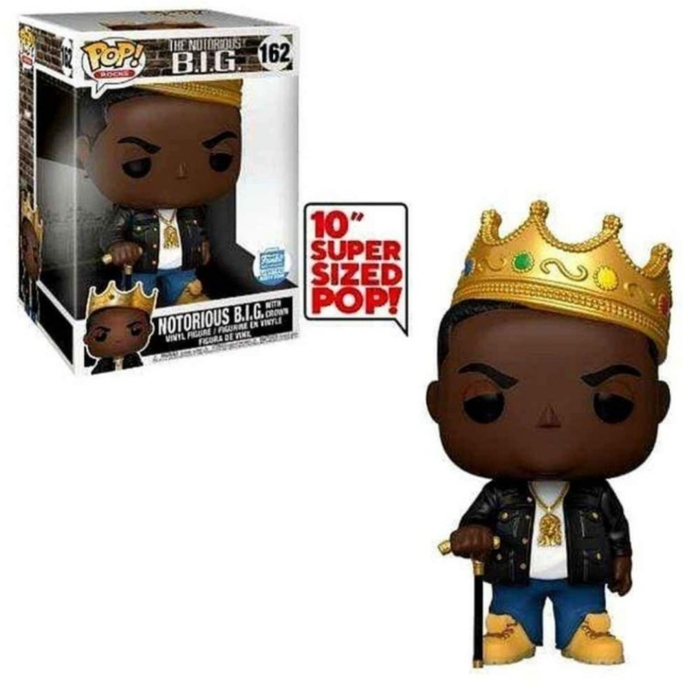 Funko POP! Rocks Notorious BIG -Biggie Smalls 10-Inch Vinyl Figure #162 Crown 👑